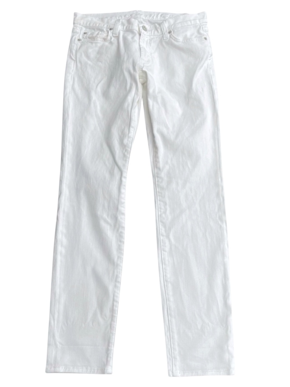 7 For All Mankind White Gwenevere Super Skinny Ankle Jeans (27)